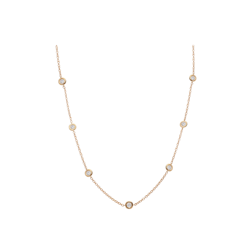 COLLANA GIROCOLLO IN ORO ROSA CON DIAMANTI - BBGT11CR09