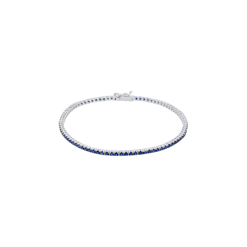 BRACCIALE TENNIS IN ORO BIANCO CON ZAFFIRI BLU - BBE2102ZB2