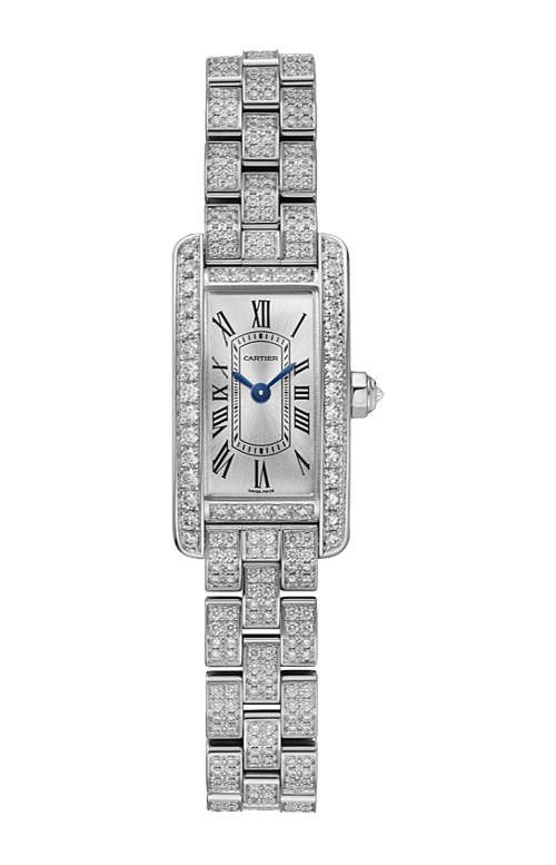 TANK AMÉRICAINE, MODELLO MINI, ORO BIANCO, DIAMANTI, QUARZO - WJTA0060