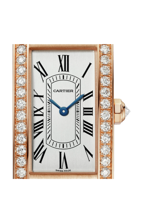 TANK AMÉRICAINE, MODELLO PICCOLO, ORO ROSA, DIAMANTI, QUARZO - WJTA0056