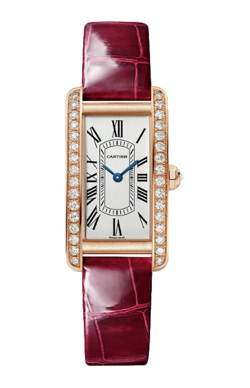 TANK AMÉRICAINE, MODELLO PICCOLO, ORO ROSA, DIAMANTI, QUARZO - WJTA0059