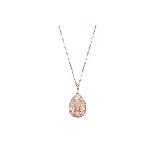 OVETTO FABERGÉ HERITAGE, CUORE IN ORO ROSA, DIAMANTI E SMALTO GUILLOCHÉ ROSA - 1151FP2131