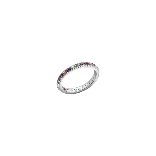 ANELLO ETERNITY COLOURS OF LOVE IN ORO BIANCO CON PIETRE PREZIOSE MULTICOLOR - 847RG2984