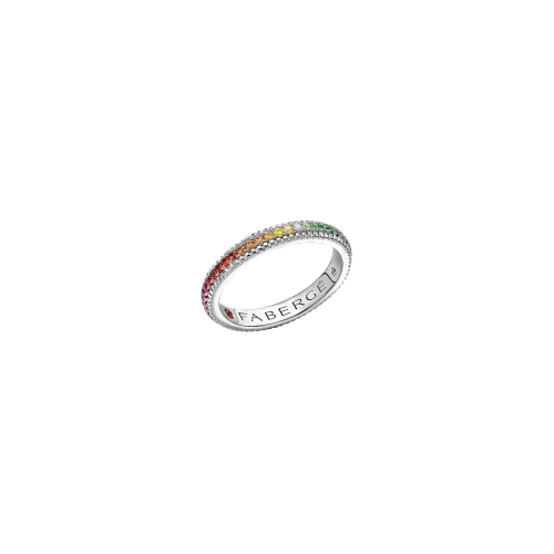 ANELLO ETERNITY COLOURS OF LOVE IN ORO BIANCO CON PIETRE PREZIOSE MULTICOLORE RAINBOW - 847RG2567