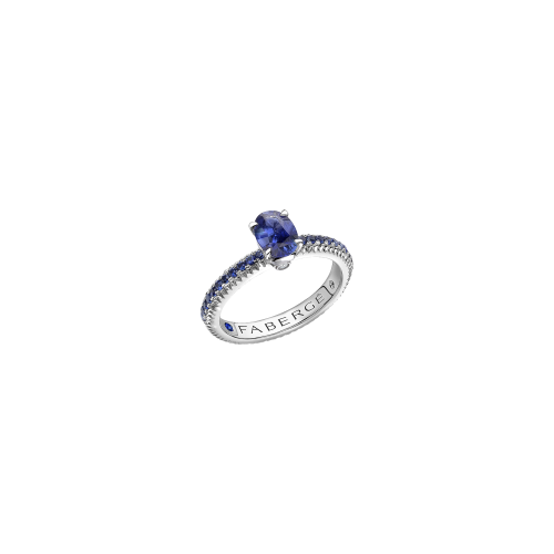 ANELLO COLOURS OF LOVE IN ORO BIANCO CON ZAFFIRI BLU - 831RG1646