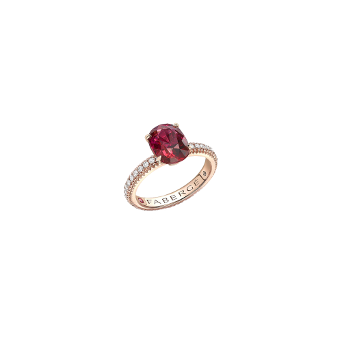 ANELLO COLOURS OF LOVE IN ORO ROSA CON RUBINO E DIAMANTI - 831RG3495