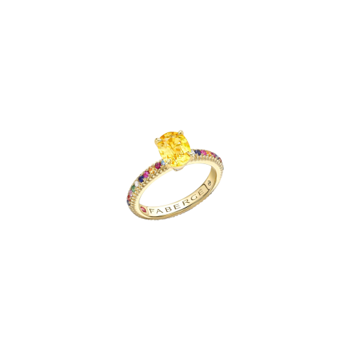 ANELLO COLOURS OF LOVE IN ORO GIALLO CON ZAFFIRO GIALLO E PIETRE PREZIOSE MULTICOLOR - 831RG3081