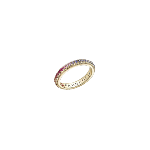 ANELLO ETERNITY COLOURS OF LOVE IN ORO GIALLO CON PIETRE PREZIOSE MULTICOLOR RAINBOW - 847RG2565