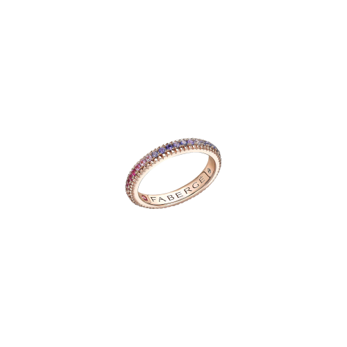 ANELLO ETERNITY COLOURS OF LOVE IN ORO ROSA CON PIETRE PREZIOSE MULTICOLOR RAINBOW - 847RG2566