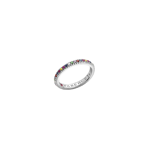 ANELLO ETERNITY COLOURS OF LOVE IN ORO BIANCO CON PIETRE PREZIOSE MULTICOLOR - 847RG2984/126