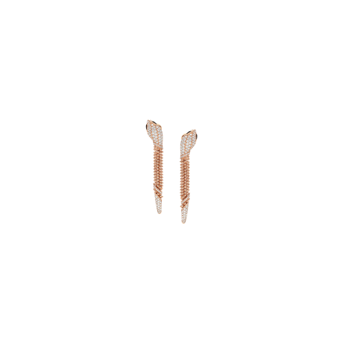 ORECCHINI SERPENTI IN ORO ROSA CON PAVÉ DI DIAMANTI E ONICE - 359387