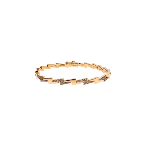 BRACCIALE FULMINE IN ORO ROSA E DIAMANTI BROWN - VB29269DB195P