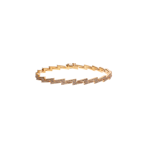 BRACCIALE FULMINE IN ORO ROSA CON PAVÉ DI DIAMANTI BROWN - VB29493DBP