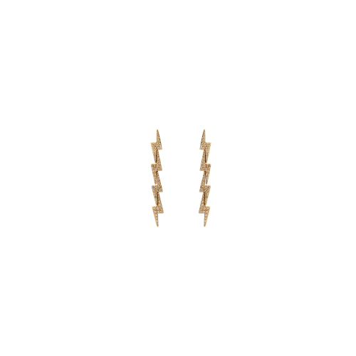 ORECCHINI COLLEZIONE FULMINE PENDENTI IN ORO ROSA CON PAVÉ DI DIAMANTI BROWN TAGLIO BRILLANTE - VE29491DBP