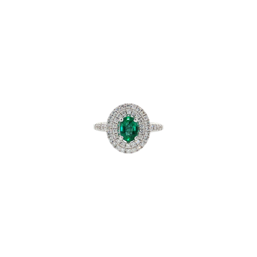 Accedi alla scheda di Bartorelli Italian Jewels ANELLO ROSETTA IN ORO BIANCO CON SMERALDO CENTRALE E PAV&Eacute; DI DIAMANTI - 035-VR26517