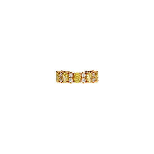 ANELLO IN ORO ROSA CON DIAMANTI FANCY E DIAMANTI BIANCHI - 000-5136-204