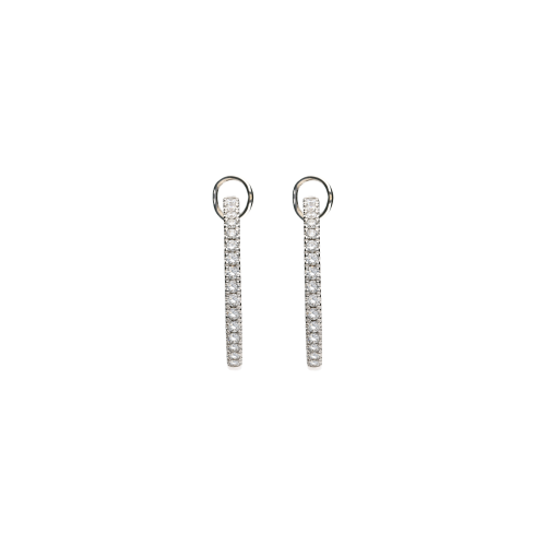 ORECCHINI A  CERCHIO IN ORO BIANCO FULL PAVÉ DI DIAMANTI - 117-OR843-4