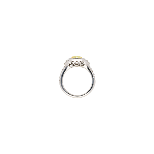 ANELLO SOLITARIO IN ORO BIANCO CON DIAMANTE FANCY YELLOW - 000-3915NS