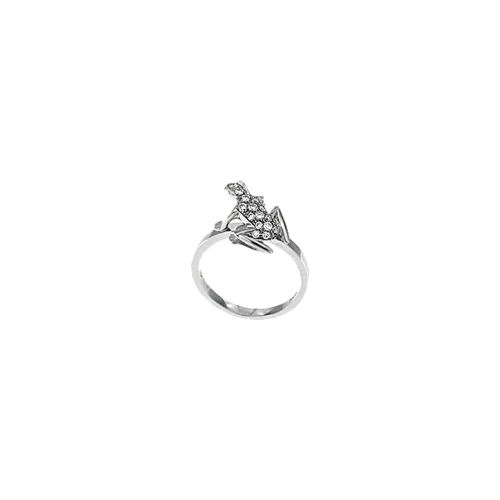 ANELLO KISSING FROG IN ORO BIANCO E DIAMANTI - DHF04ANBBDI