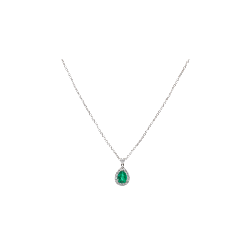 Accedi alla scheda di Bartorelli Italian Jewels COLLANA GIROCOLLO IN ORO BIANCO CON PENDENTE SMERALDO TAGLIO GOCCIA E CONTORNO DI DIAMANTI - 372-3573-C-BIS