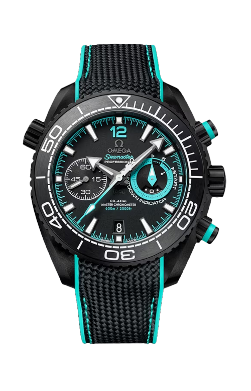 SEAMASTER PLANET OCEAN 600M 45.5 MM, CERAMICA NERA SU CINTURINO IN CAUCCIU' - 