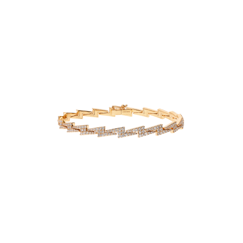 BRACCIALE FULMINE IN ORO ROSA CON PAVÉ DI DIAMANTI BIANCHI - VB29493DP