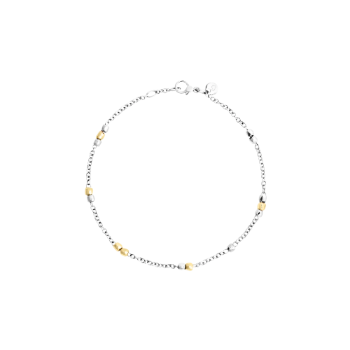 DODO GRANELLI - BRACCIALE MINI GRANELLI ROSARIO IN ARGENTO E ORO GIALLO - DBC4000GRANX000OA