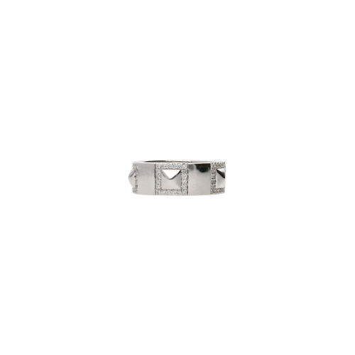 ANELLO PIRAMIDI A FASCIA IN ORO BIANCO E DIAMANTI - VR29624DW