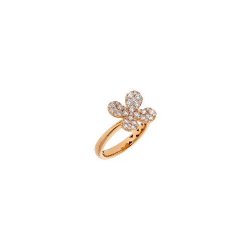 ANELLO FIORE  GRANDE IN ORO ROSA E PAVE' DI DIAMANTI - 1AN0271566/1