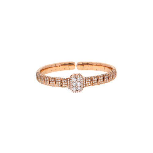 BRACCIALE RIGIDO ORO ROSA E PAVE' DI DIAMANTI BIANCHI - 1PU0032287/1