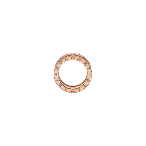 ANELLO B.ZERO1 A TRE FASCE IN ORO ROSA CON PAVÉ DI DIAMANTI - AN859441