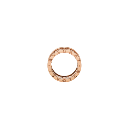 ANELLO B.ZERO1 IN ORO ROSA CON PAVÉ DI DIAMANTI LUNGO LA SPIRALE - AN860150