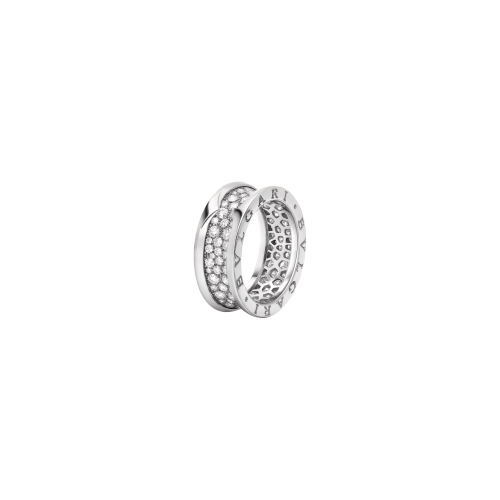 ANELLO B.ZERO1 IN ORO BIANCO CON PAVÉ DI DIAMANTI LUNGO LA SPIRALE - AN860154