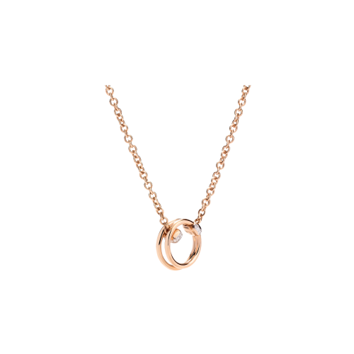 COLLANA CON PENDENTE POMELLATO TOGETHER IN ORO ROSA E DIAMANTI - PCC4012O7WHRDB000