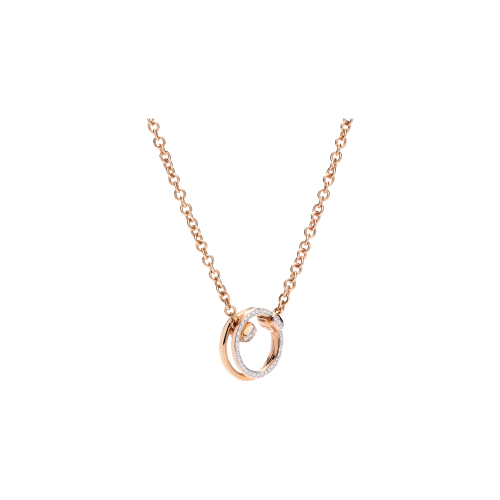 COLLANA CON PENDENTE POMELLATO TOGETHER IN ORO ROSA E DIAMANTI - PCC4013O7WHRDB000