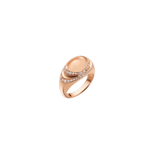 ANELLO CABOCHON IN ORO ROSA E DIAMANTI - AN860280