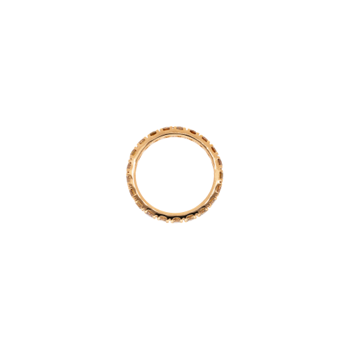 ANELLO VERETTA A GIRO INTERO IN ORO ROSA CON DIAMANTI BROWN - 093-R8