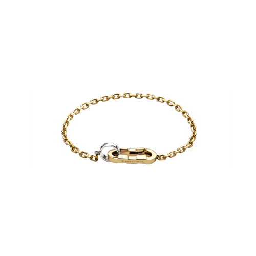 BRACCIALE CATENA GUCCI LINK TO LOVE IN ORO GIALLO E ORO BIANCO - YBA786693001