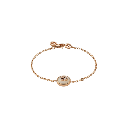 BRACCIALE GUCCI INTERLOCKING IN ORO ROSA E DIAMANTI - YBA786749001