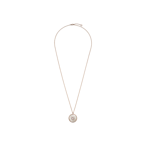 COLLANA A CATENA LUNGA INTERLOCKING IN ORO ROSA E DIAMANTI - YBB786777001