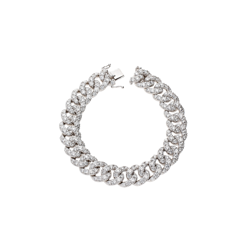 BRACCIALE GROUMETTE IN ORO BIANCO FULL PAVÉ DI DIAMANTI - 117-B245