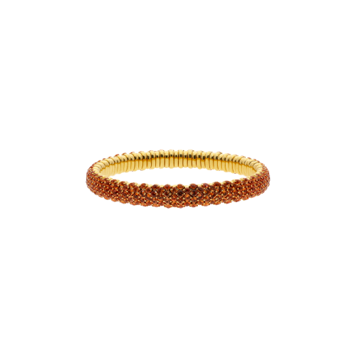 BRACCIALE ELASTICO IN ORO ROSA FULL PAVÉ DI ZAFFIRI ORANGE - 285-3040