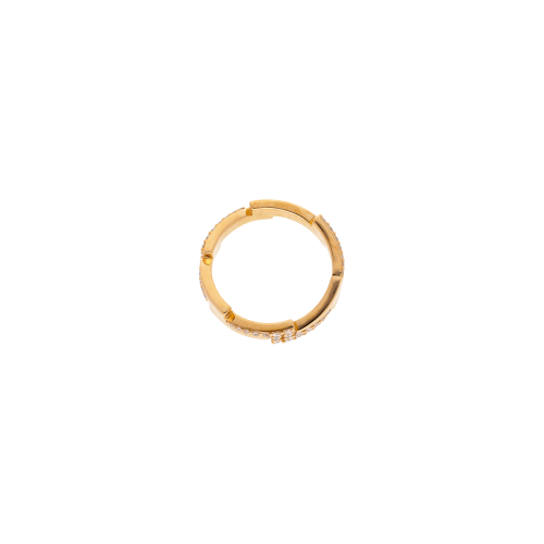 ANELLO FULMINE IN ORO ROSA CON DEMI-PAVÉ DI DIAMANTI BIANCHI - VR29271DP