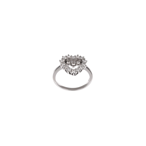 ANELLO HAPPY DIAMONDS CUORE ORO BIANCO DIAMANTI BIANCHI TAGLIO BRILLANTE - 829510-1010