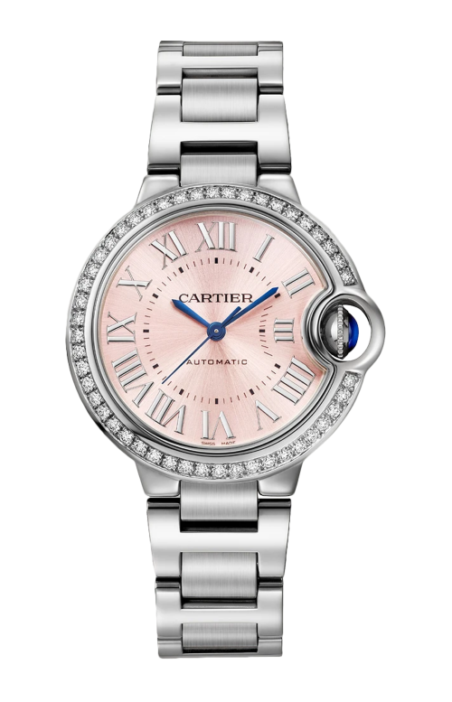 BALLON BLEU DE CARTIER 33 MM, AUTOMATICO, ACCIAIO, DIAMANTI - W4BB0037