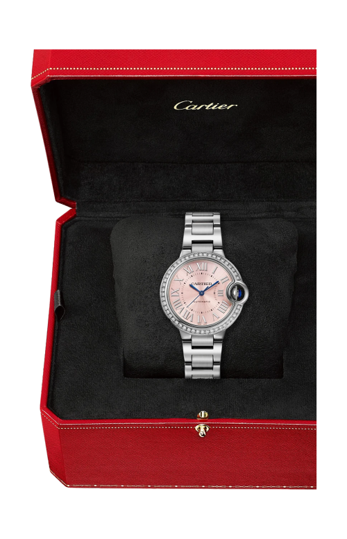 BALLON BLEU DE CARTIER 33 MM, AUTOMATICO, ACCIAIO, DIAMANTI - W4BB0037