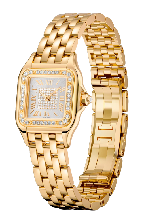 PANTHÈRE DE CARTIER MODELLO PICCOLO, ORO GIALLO, DIAMANTI, QUARZO - WJPN0080