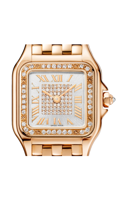 PANTHÈRE DE CARTIER MODELLO PICCOLO, QUARZO, ORO ROSA, DIAMANTI - WJPN0039