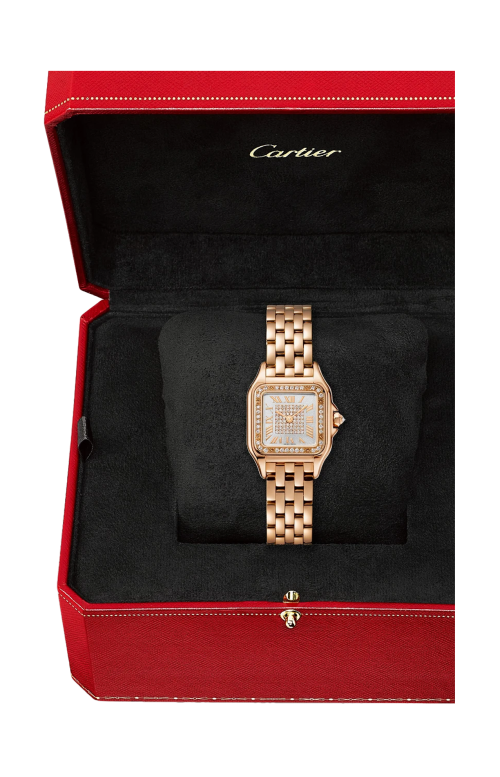 PANTHÈRE DE CARTIER MODELLO PICCOLO, QUARZO, ORO ROSA, DIAMANTI - WJPN0039