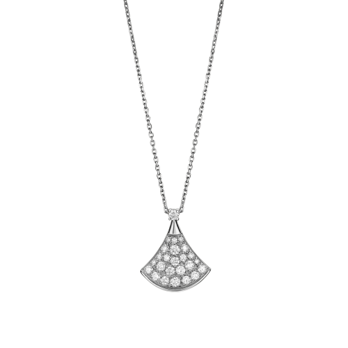 COLLANA DIVAS' DREAM IN ORO BIANCO 18 KT CON PAVE' DI DIAMANTI - LUNGHEZZA 41 - 43 CM - CL857495